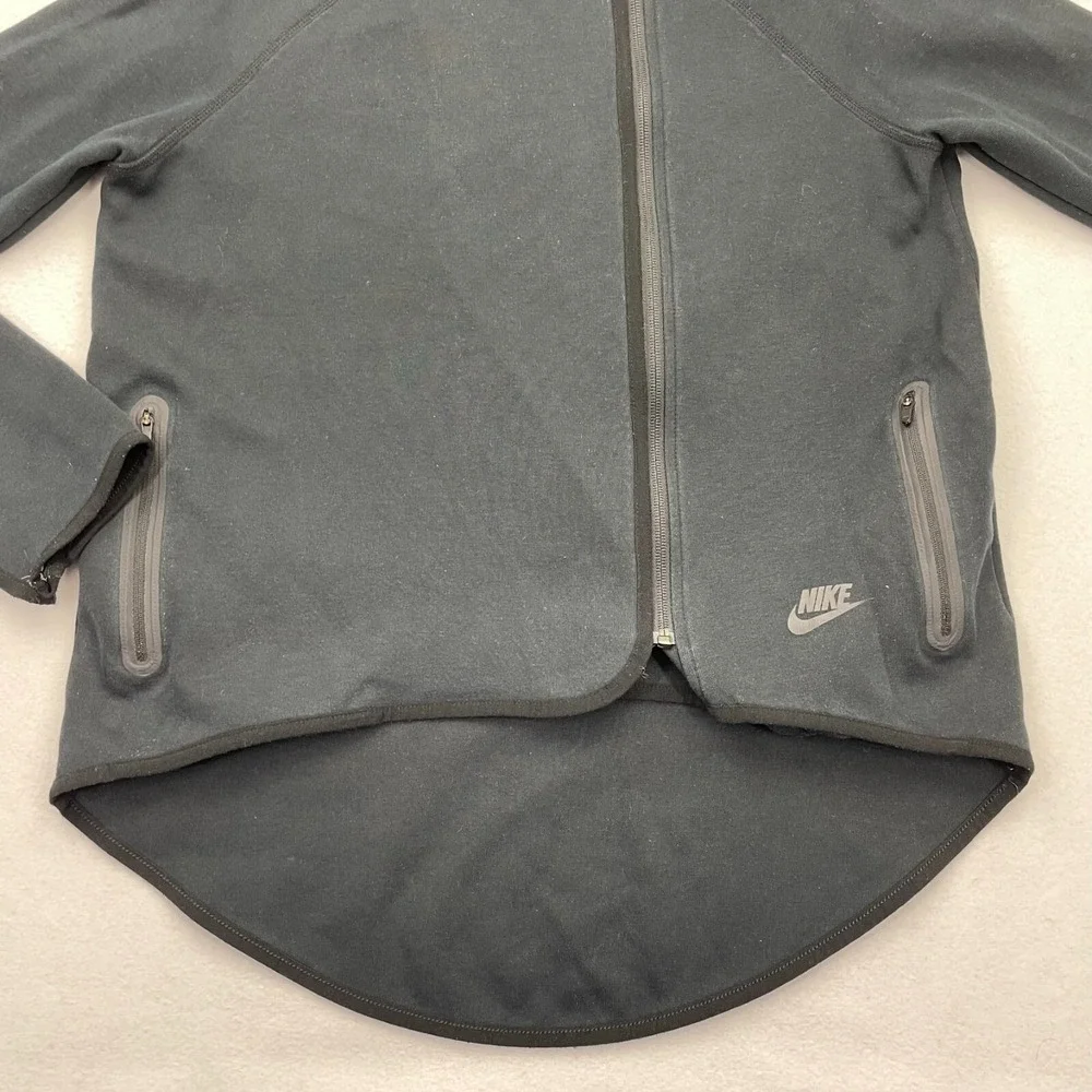 Nike Tech Fleece Hoodie Womens Small Black Hoodie Tail Cape Full Zip 908822-010